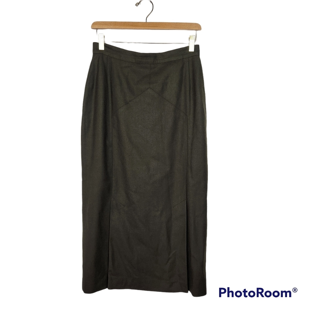 Collectible Gold by Giorgio Sant Angelo Vintage Green Wool Skirt Sz 10